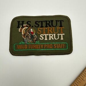 Vintage HS Strut Wild Turkey Pro Staff Embroidered Patch Hunter Olive Green